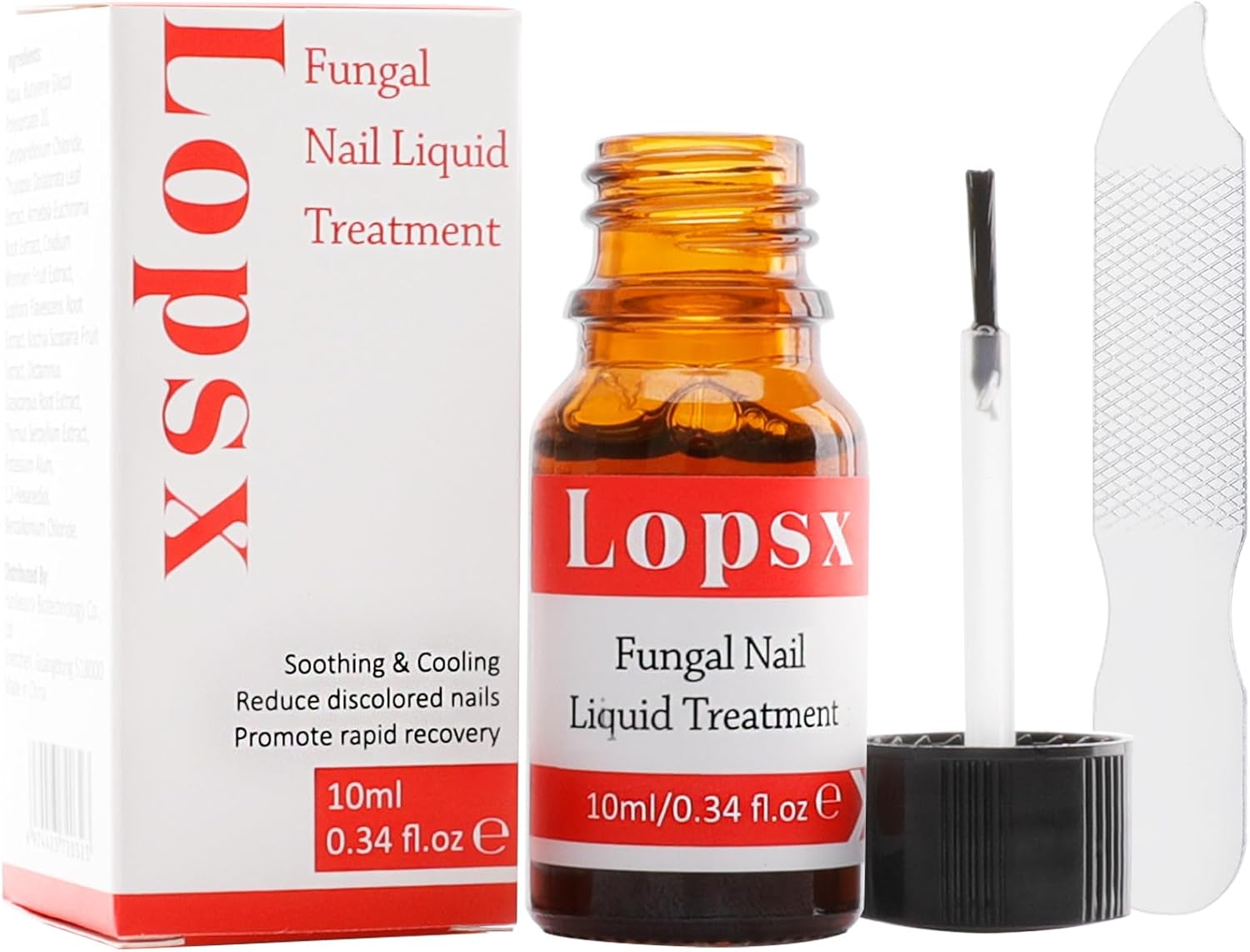 Fungal Nail Treatment for Toenails Extra Strong & Nail Repair | Lopsx Plant-Powered Formula with File | 10ml Liquid for Toenail Fungus Care | Moisturizing and Strengthening Solution